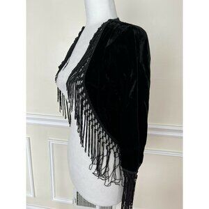 MW black cardigan women size 14P black velvet color